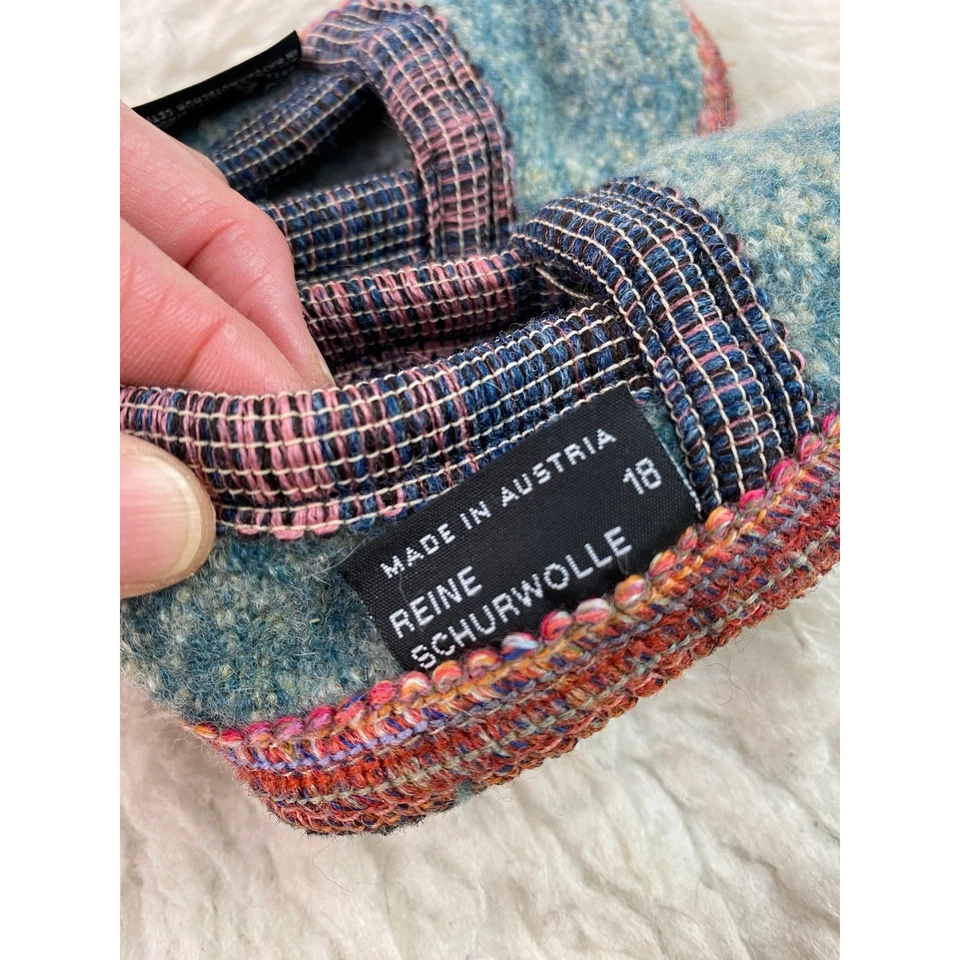 Zapatillas de lana virgen pura 18 EU 2.5 niño pequeño EE. UU. 100 % lana hechas en Austria Foto 3 de 4