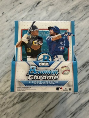 2021 Bowman Chrome Baseball Factory Sealed Hobby Box (2 Autographs)