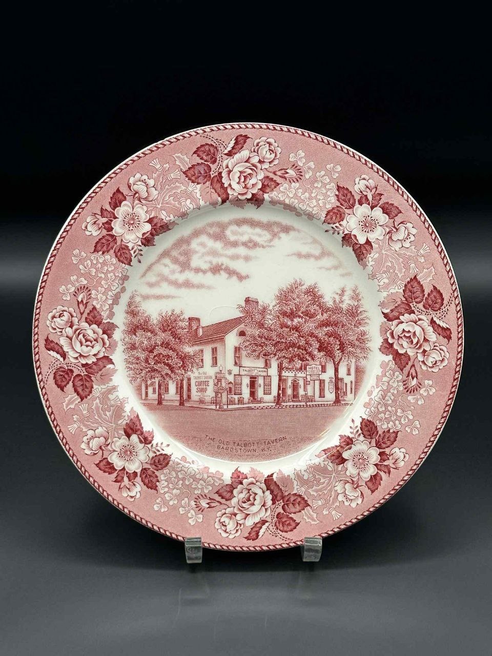 Royal Staffordshire Jonroth 10" Pink Transferware Plate Old Talbott Tavern KY