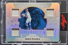 MIKE PIAZZA 2025 LEAF SPECTACULAR SILVER PARALELL QUAD JSY 26/35 DODGERS NICE