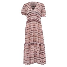 Ulla Johnson Elodie V-Neck Midi Dress In Silk Women Pink Size 2