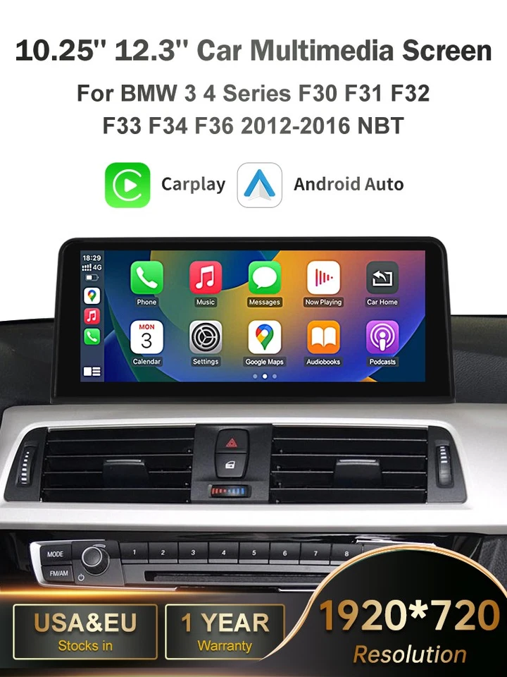 Pantalla táctil CarPlay Linux para BMW Serie 3 4 F30 F31 F32 F33 F34 F36 2012-2016 Foto 3 de 4