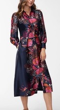 Chico’s Women’s Size 2 Floral Long Sleeve Button Down Maxi Dress