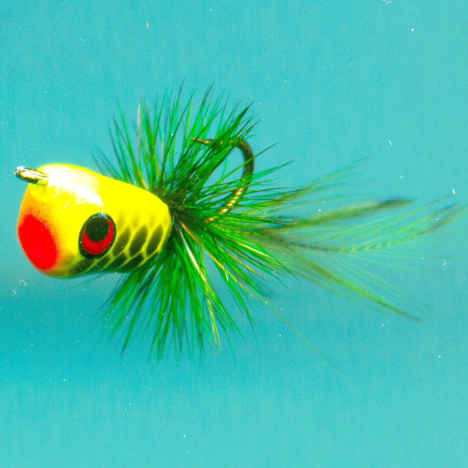 Chartreuse with Black Fish Scales Bass/Bream Popper, Choose Quantity