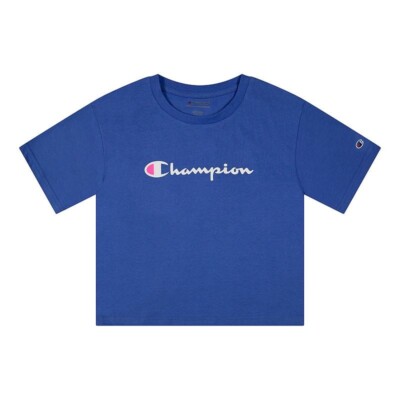 NWT Champion Girls' Solid Graphic T-Shirt Classic Blue Size Small $20 4B170