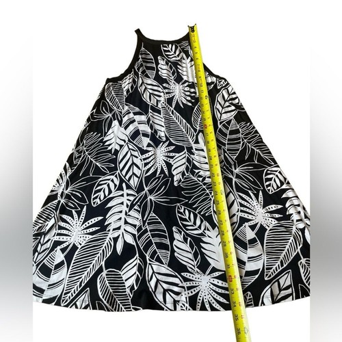 Old Navy Tropical Flower Leaf Black and White Mini Dress Womens Size Small - Picture 7 of 8