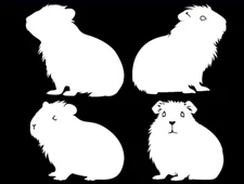 I LOVE MY GUINEA PIG 4 White Decals Car Truck Windows Mirror Laptop Tablet