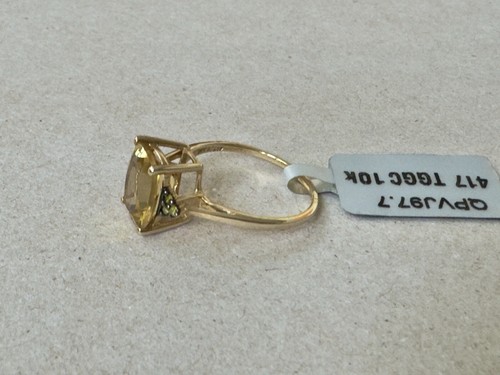 Golden Beryl & Yellow Diamond 10k Gold Ring - Picture 4 of 8