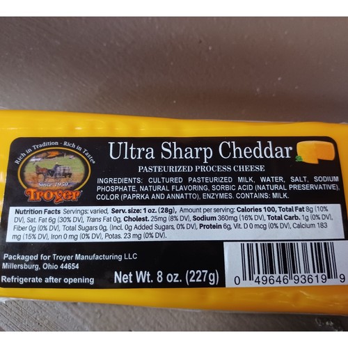 Troyer Cheese Shelf Stable Cheese Food Unsliced Pasteurized 8 oz Pack of 2 - Picture 5 of 26
