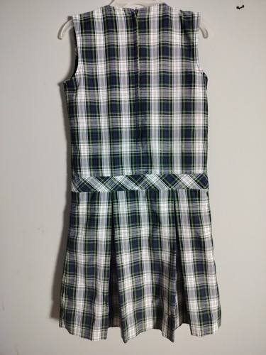 School Apparel 4teen Uniform School Jumper Dress Green Gray Plaid Girls Size 4t - Picture 7 of 13