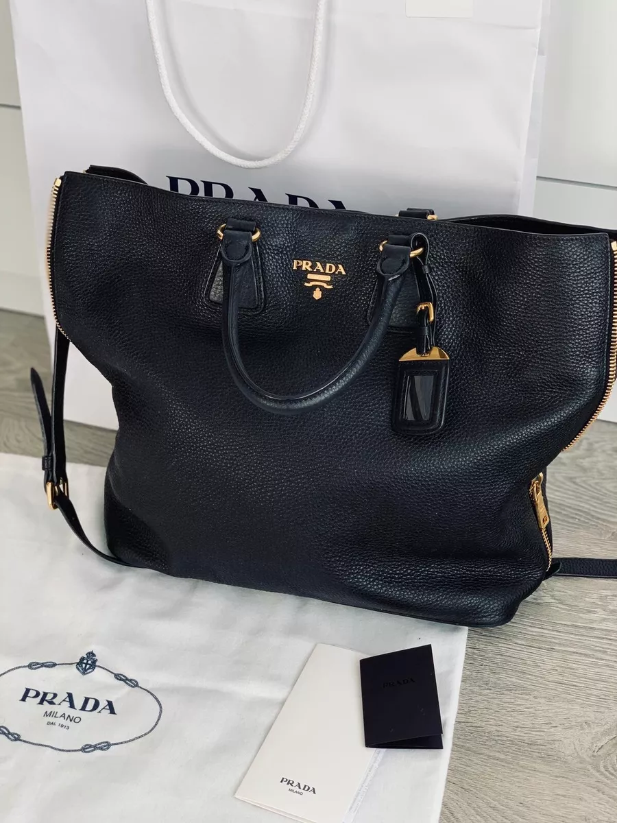 Prada, Bags, Black Prada Saffiano Medium Size