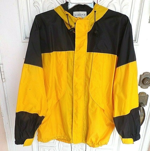 Merona Bright Yellow Hooded Rain Jacket 