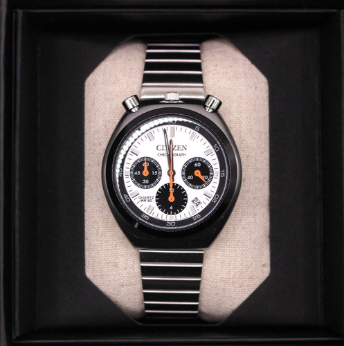 Citizen AN3660-81A Bullhead White Dial Record Label Tsuno Chrono Watch Panda