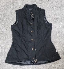 Magellan Ladies Quilted Riding Hunting Vest Snaps Black Size Medium