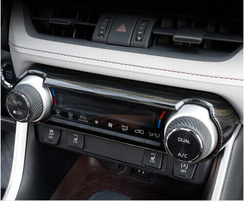 Panel Decor Wood Grain Console AC Switch Control Black For 2019-2023 Toyota RAV4 - Imagen 4 de 5