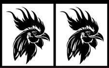 Rooster Rendering 2 Graphic Vinyl Decal Car Truck Window Laptop Tumbler Tablet
