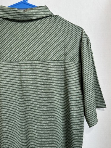 Adidas Golf Polo Shirt Medium MSRP $65 Green Stripe Stretch - Picture 9 of 10