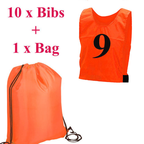 10 x NUMMERIERTE FUSSBALL HIZ TRAINING SPORTLÄTZCHEN Erwachsene Rugbyweste S M L XL - Bild 8 von 41