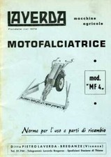Motofalciatrice Laverda MF 4 2^ Manuale di uso e manutenzione e catalogo ricambi