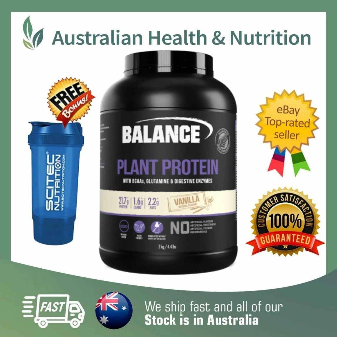 BALANCE PLANT PROTEIN 2KG // CHOOSE FLAVOUR + FREE SAME DAY SHIPPING & SHAKER
Opens in a new window 