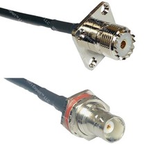 RFC195 UHF Female Flange to BNC FEMALE BIG BULKHEAD Coax RF Cable USA-Ship Lot