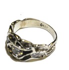 14k white gold .97ct round diamond mens freeform ring 6.4g gents 9.5 — photo 5