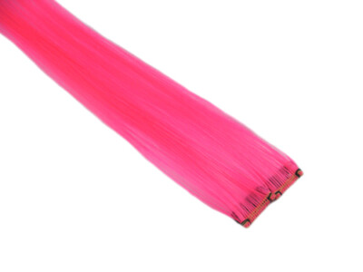 Clip-In 12'' Haarverlängerung Neon Pink Emo Szene Extension Goth Punk Rave Party