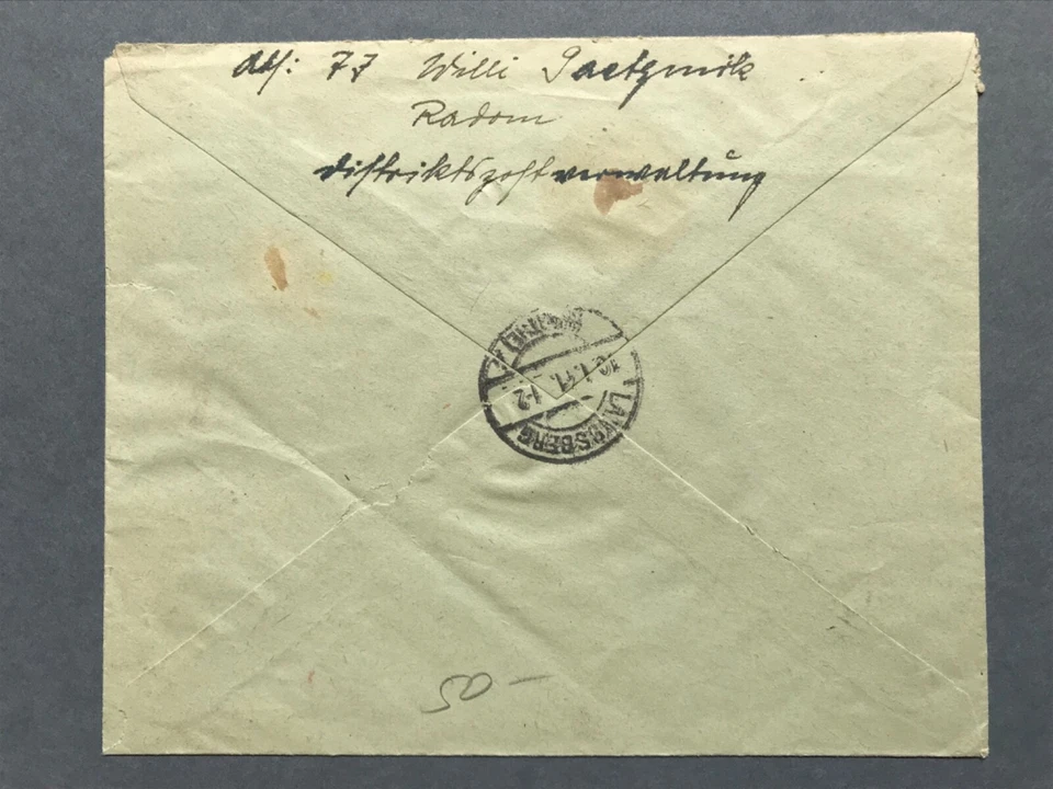 Stamps 1940 Germany Cover 1941 GENERALGOUVERNEMENT REICH Mi#59/62 Rare envelop. - Photo 2/3