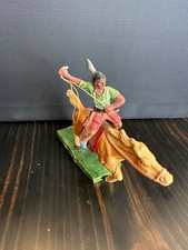 Vintage Tipple Topple Toys - Native American/Indian Figure on Horse w/Rope/Lasso