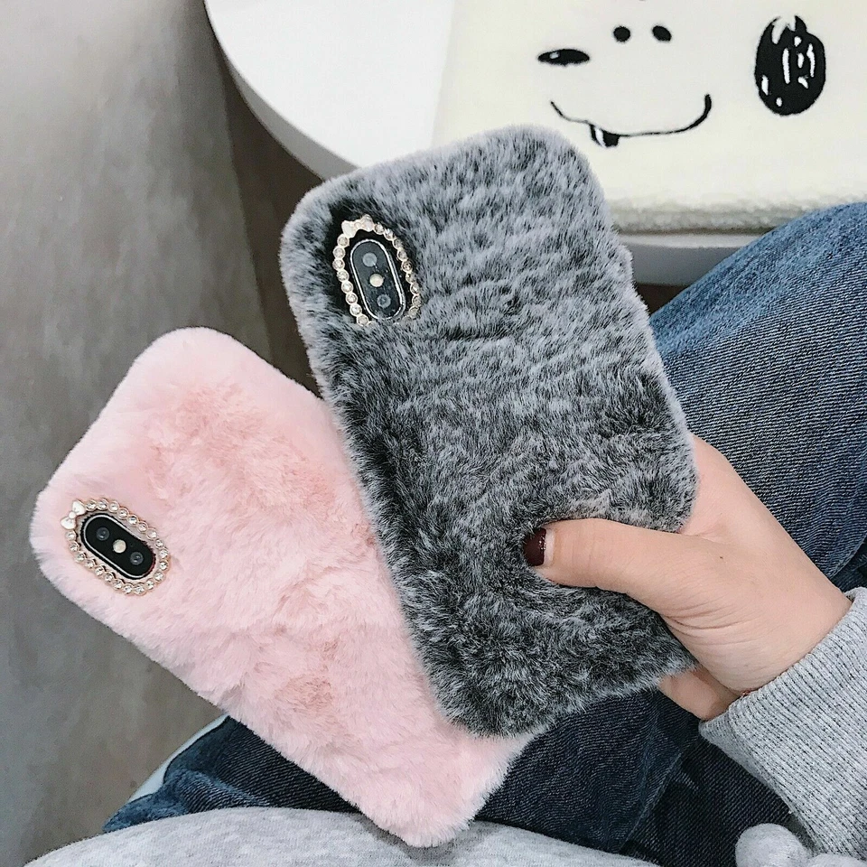 Plush Fuzzy Fluffy Phone Case For iPhone 11 12 13 14 15 16 Pro Max XR X 6 7 8 SE - Image 3 of 4