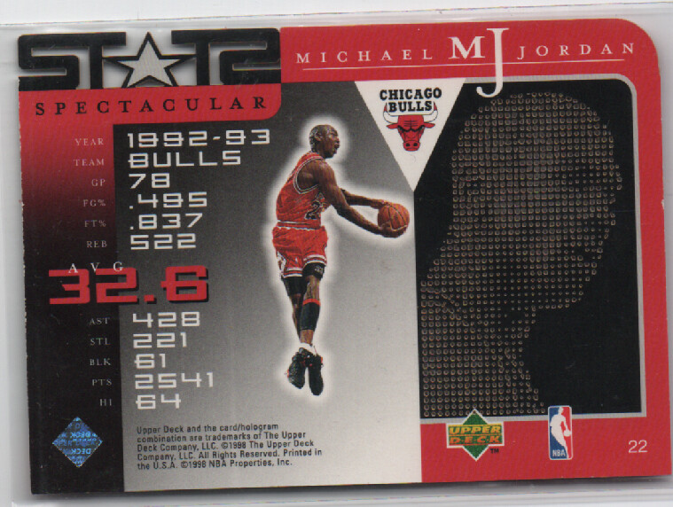 メッヅキュー 1996 Upper Deck Michael Jordan 22K GOLD CARD He's Back