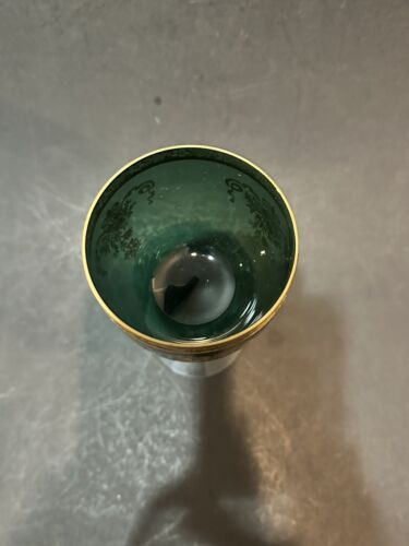 DIFFICILE DA TROVARE TIFFIN FRANCESCANO MELROSE VERDE ORO ALTO VINO BICCHIERE ACQUA CALICE - Foto 2 di 5