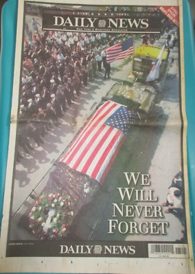 9/11 WE WILL NEVER FORGET NEW YORK DAILY NEWS NEWSPAPER 5/31 2002 GROUND ZERO