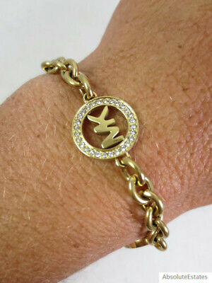 NEW $135 Michael Kors Gold Pave Crystal Fulton Chain Logo NEW $135 Michael Kors Gold Pave Crystal Fulton Chain Logo