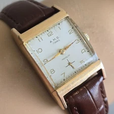 Vintage A.M.C by ELIDA men's manual winding watch FHF 63 10K G.F swiss 1960s