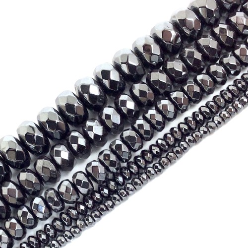 Distanziatore rondelle sfaccettate nero lucido perline sciolte 15" 3 mm 4 mm 6 mm 8 mm - Foto 12 di 51