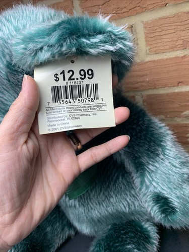 Merry Brite Holiday CVS 2001 Home Collection Green Heathered Teddy Bear Plush - Bild 6 von 13