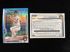 2021 Bowman Chrome Draft LOGAN HENDERSON 1st Rookie SKY BLUE REFRACTOR RC SP QTY