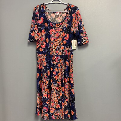 LuLaRoe Nicole 2XL Dress Blue Pink Orange Paisley Floral Fit Flare NWT | eBay LuLaRoe Nicole 2XL Dress Blue Pink Orange Paisley Floral Fit Flare NWT | eBay