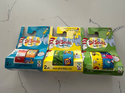 Dr. Seuss Tape Set-Set Includes 6 Different Design Ruler Thing 1&2 Scrapbooking - Picture 3 of 10