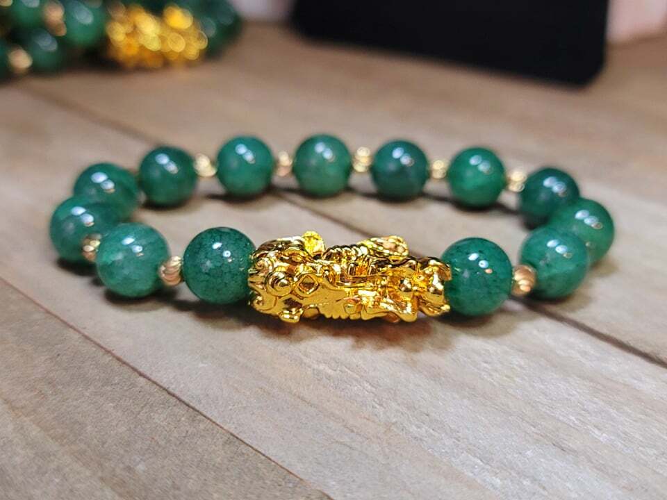 ade Natural Feng Shui Bracelet 10 mm Good Luck•Fortune