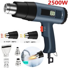 2500W Heat Gun Electric Hot Air Gun Dual Temperature LCD Display 4 Nozzles Tool