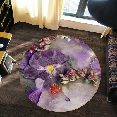 3D Purple Petals ZHUA3221 Game Non Slip Rug Mat Photo Carpet Zoe