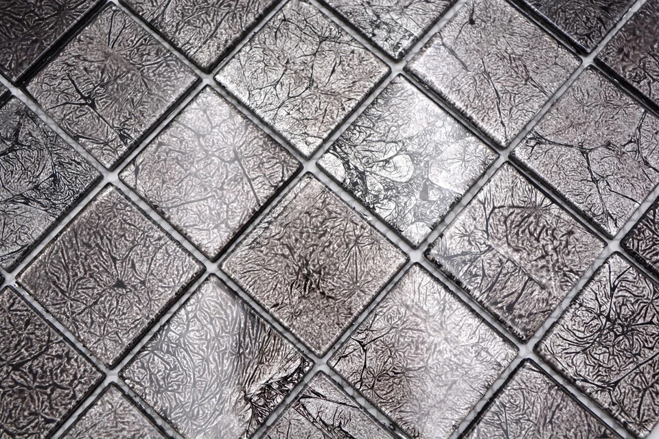 Pâte de Verre Noir Crédence de Cuisine Brique Mur 126-CM4BL22_F 10 Mosaikmatten - Photo 4/4