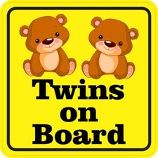4in x 4in Girl Twins on Board Vinyl Sticker Car Truck Vehicle Bumper Decal
