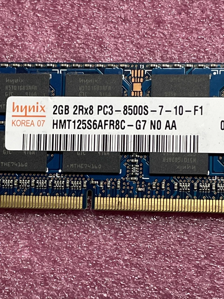 2GB 2x1GB HMT112S6AFR6C-G7N0 AA Hynix 1GB PC3-8500 DDR3-1066MHz non-ECC F1 - Image 2 of 4