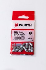 Wurth Phillips Bit PH2 Wei&szlig; 1/4in L25mm Ref. 0614176461 Packung 10