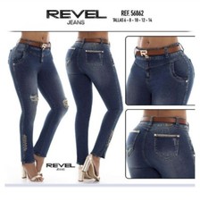JEANS COLOMBIANOS, BUTT LIFT LEVANTA COLA HIGH WAIST SKINNY PUSH UP JEAN REVEL