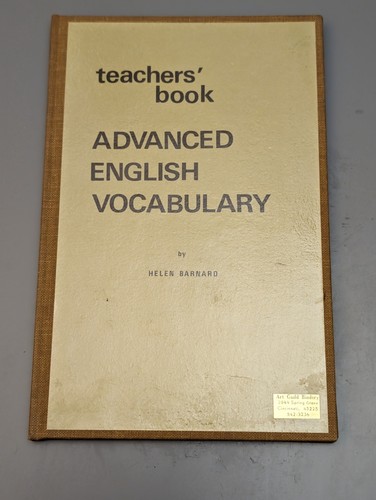 Advanced English Vocabulary Workbook by Barnard, Helen (1971) HARDCOVER RARE