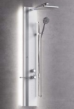 Colonna Doccia Novellini Line 2 Idro Light LED Mix Meccanico Bianco Opaco Silver